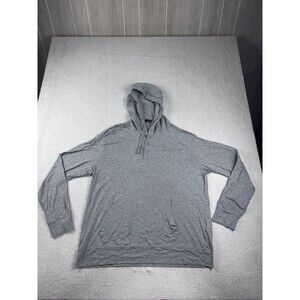 RLX Ralph Lauren Men's XL Gray Heathered Cotton Henley Hoodie Hooded Sweatshirt